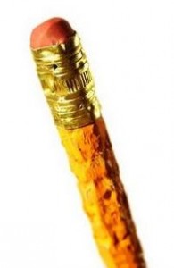 close up of chewed pencil