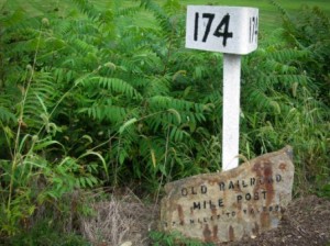 Old Railroad Marker, 174 miles to Toledo